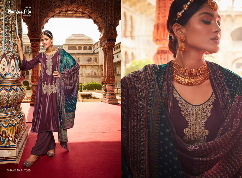 Mumtaz Shayrana Velvet With Heavy Embroidery Work Stylish Designer Festive Wear Salwar Kameez