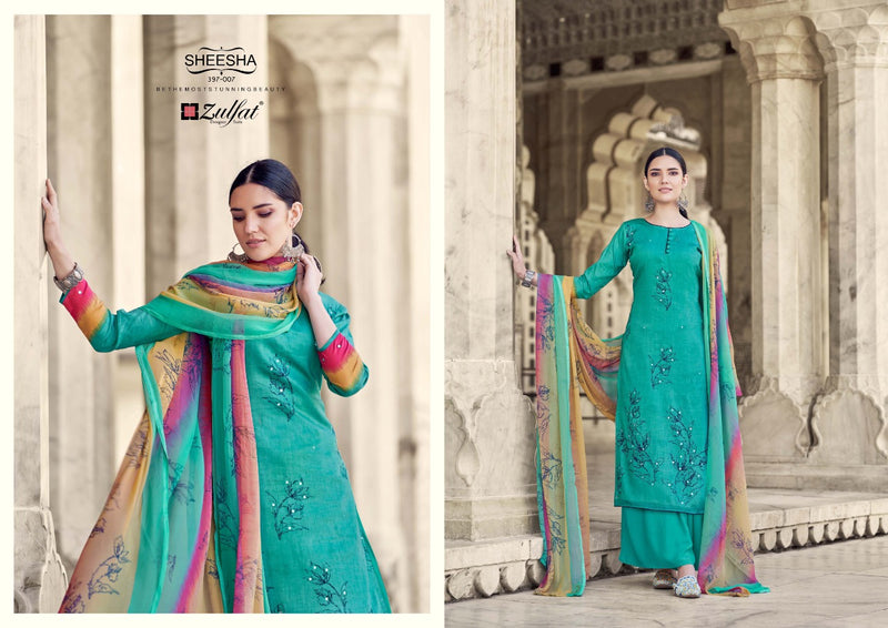 Zulfat Designer Suits Sheesha Jam Cotton Festive Wear Salwar Suits