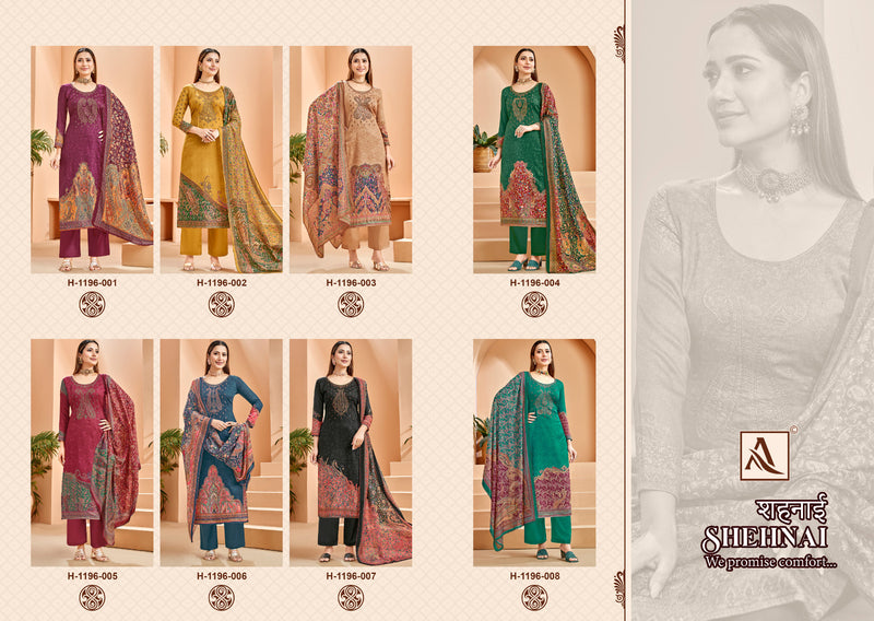Alok Suits Shehnai Jam Cotton Digital Print Kashmiri Embroidery Swarovski Diamond Work Printed Designer Salwar Suit