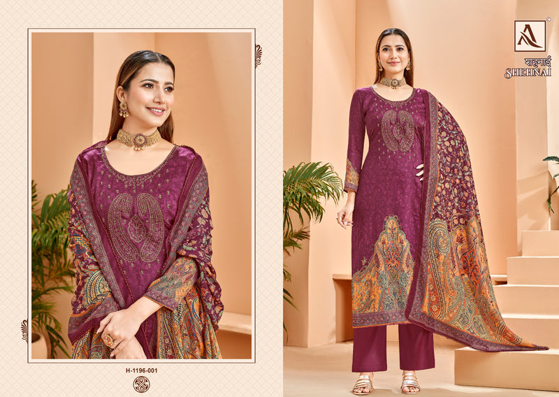 Alok Suits Shehnai Jam Cotton Digital Print Kashmiri Embroidery Swarovski Diamond Work Printed Designer Salwar Suit