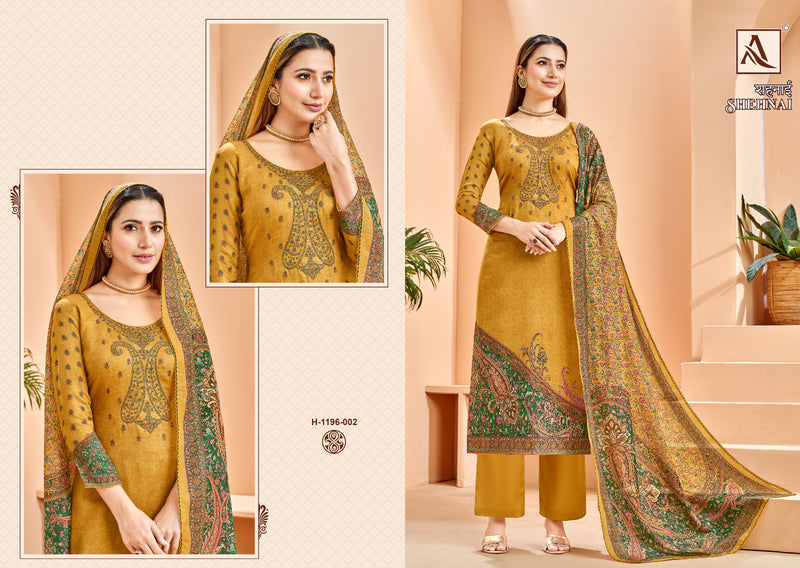 Alok Suits Shehnai Jam Cotton Digital Print Kashmiri Embroidery Swarovski Diamond Work Printed Designer Salwar Suit