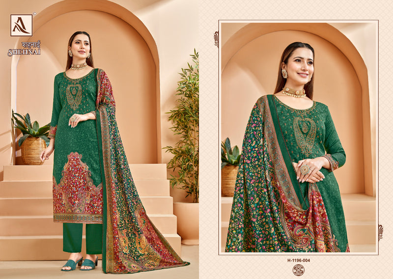Alok Suits Shehnai Jam Cotton Digital Print Kashmiri Embroidery Swarovski Diamond Work Printed Designer Salwar Suit