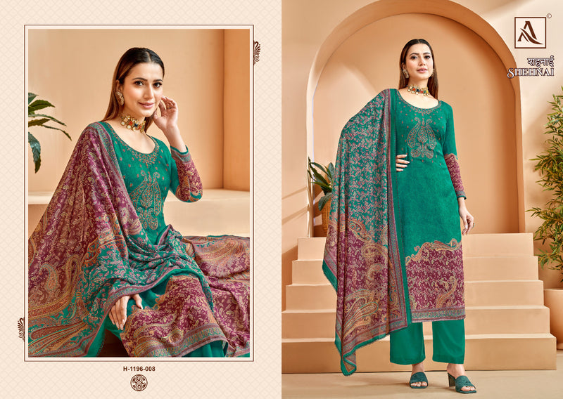Alok Suits Shehnai Pure Jam Cotton Digital Print Kashmiri Embroidery Swarovski Diamond Work Fancy Designer Partywear Salwar Suit
