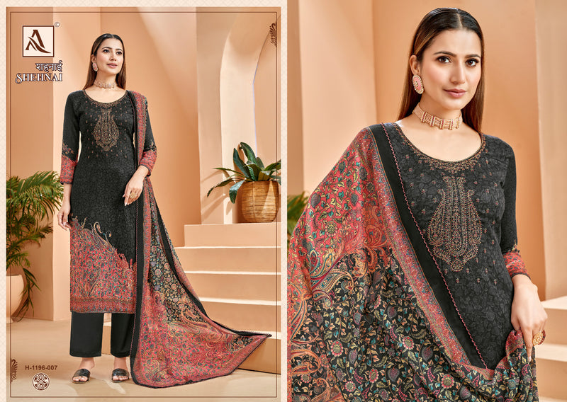 Alok Suits Shehnai Jam Cotton Digital Print Kashmiri Embroidery Swarovski Diamond Work Printed Designer Salwar Suit