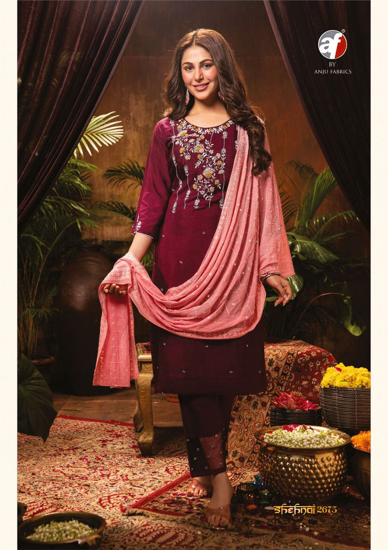Anju Fabs Shehnai Vol 4 Viscose With Heavy Embroidery Work Stylish Designer Party Wear Fancy Kurti