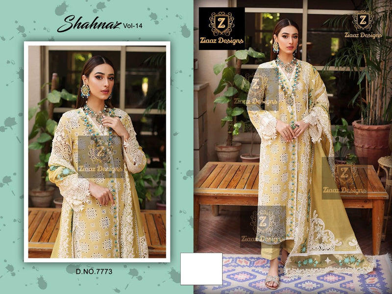 Ziaaz Shehnaz Vol 14 Pure Cotton With Embroidery Work Stylish Designer Salwar Kameez