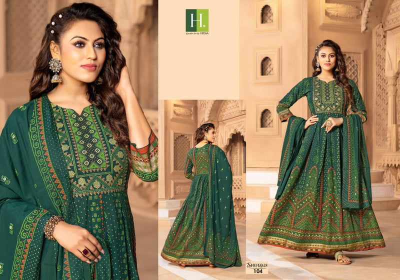 Hirwa Shehzadi Heavy Rayon Foil Print Fancy Dsigner Wear Kurti