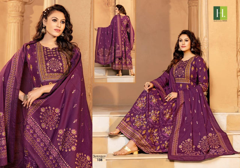 Hirwa Shehzadi Heavy Rayon Foil Print Fancy Dsigner Wear Kurti