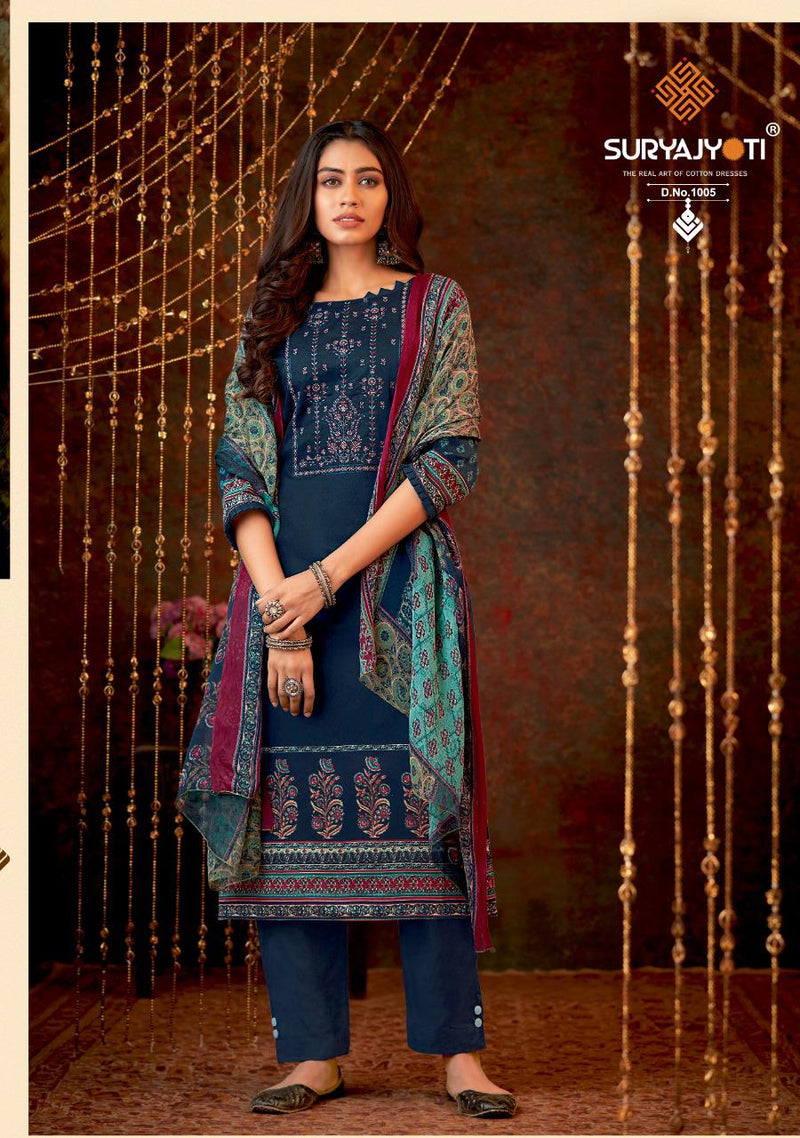 Suryajyoti Shezan Vol 1 Jam Satin Fancy Embroidered Party Wear Salwar Kameez
