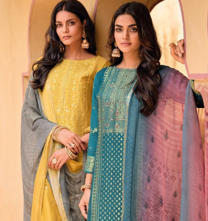 Rama Fashion Shiddat Jacquard Fancy With Embroidery Work Stylish Designer Festive Wear Salwar Kameez