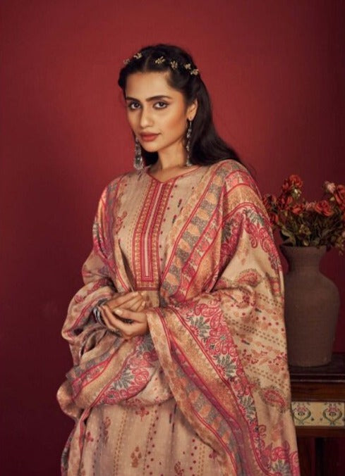 Kesariya Shiddat Cambric Cotton Festive Wear Salwar Suits With Digital Print