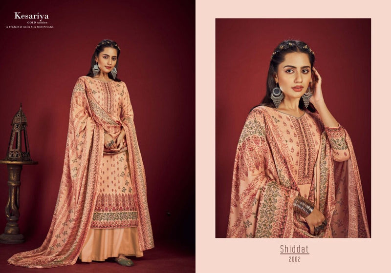 Kesariya Shiddat Cambric Cotton Festive Wear Salwar Suits With Digital Print