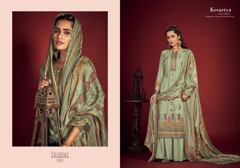 Kesariya Shiddat Cambric Cotton Festive Wear Salwar Suits With Digital Print