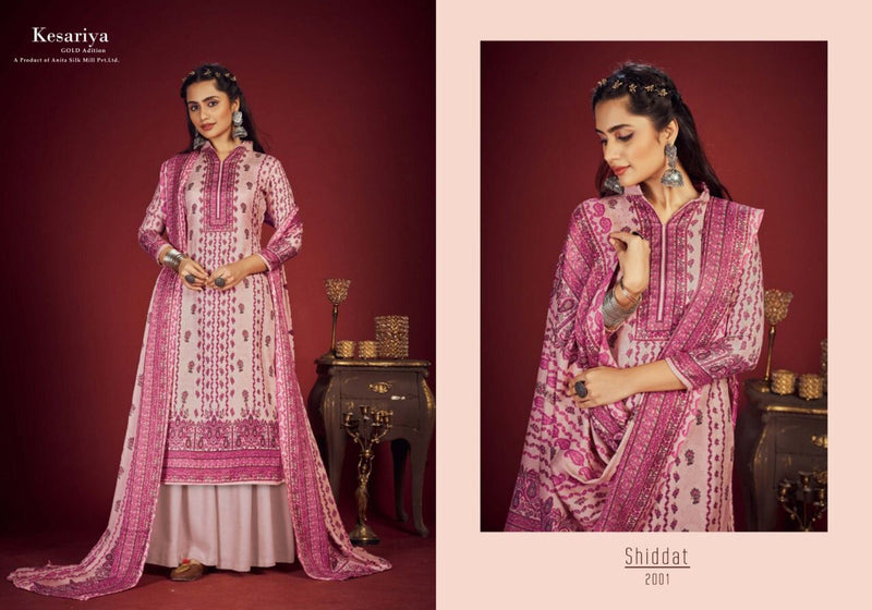 Kesariya Shiddat Cambric Cotton Festive Wear Salwar Suits With Digital Print