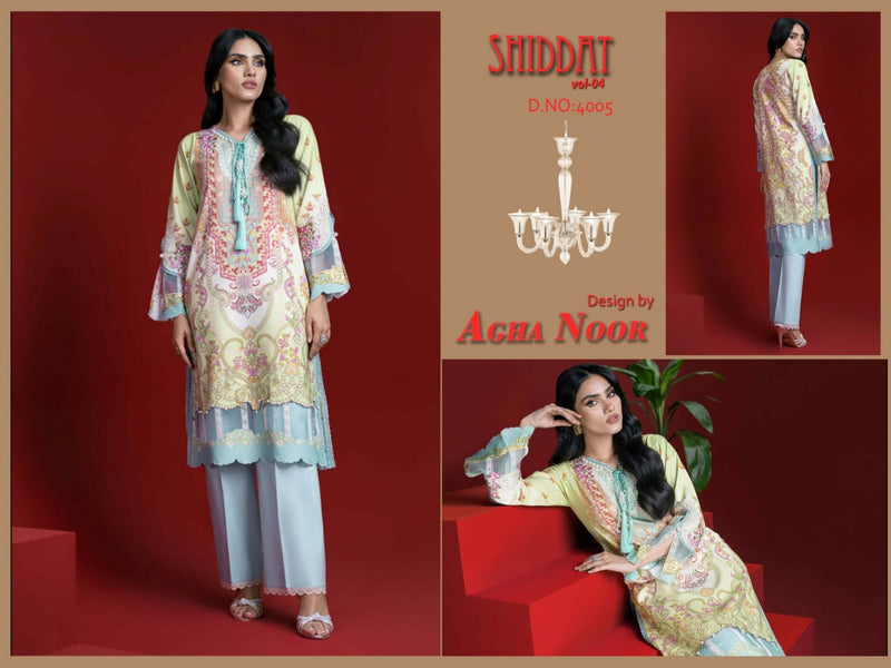 Agha Noor Shiddat Vol 4 Jam Satin Cotton Printed karachi  Salwar Suit