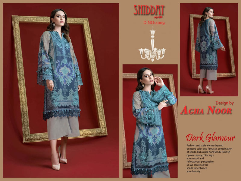 Agha Noor Shiddat Vol 4 Jam Satin Cotton Printed karachi  Salwar Suit
