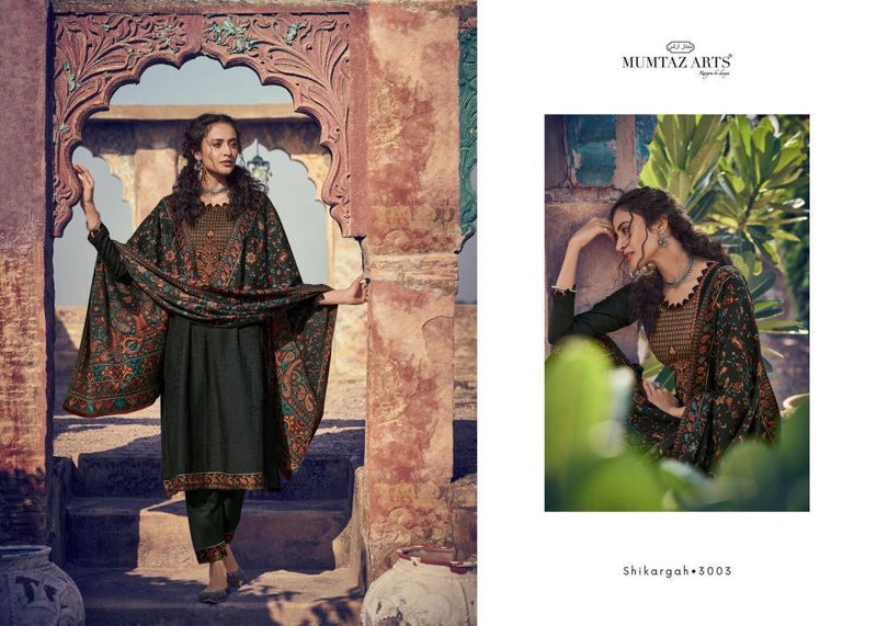 Mumtaz Arts Shikargah Jam Satin Wedding Wear Salwar Suits With Digital Print & Kashmiri  Embroidery Work