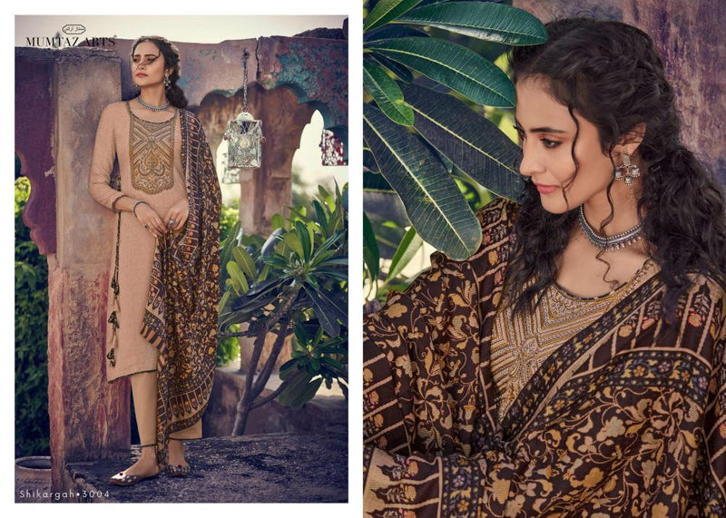 Mumtaz Arts Shikargah Jam Satin Wedding Wear Salwar Suits With Digital Print & Kashmiri  Embroidery Work