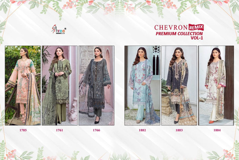 Shree Fab Chevron Remix Premium Collection Vol 1 Lawn Cotton Pakistani Style Party Wear Salwar Kameez