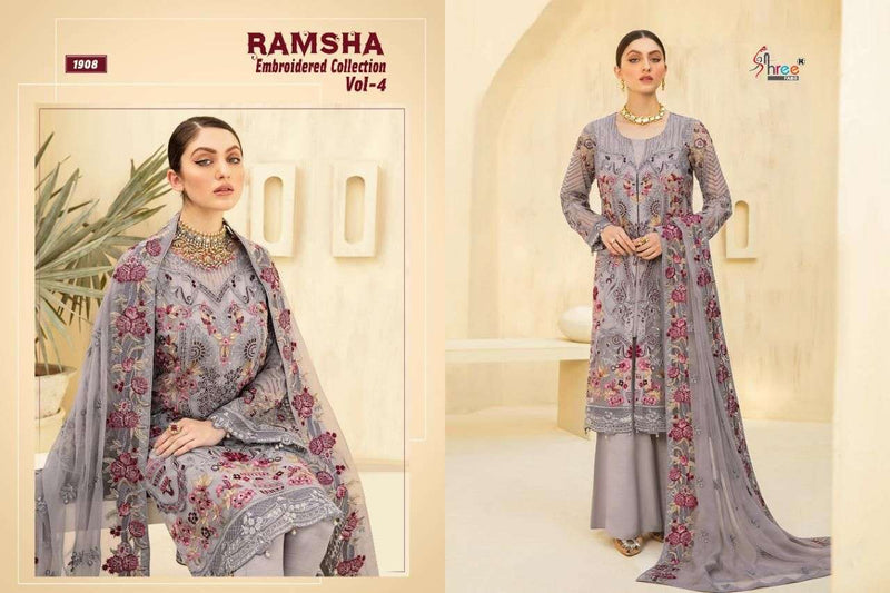 Shree Fasb Ramsha Embroidered  Vol 4 Fox Georgette Salwar Kameez  Suits