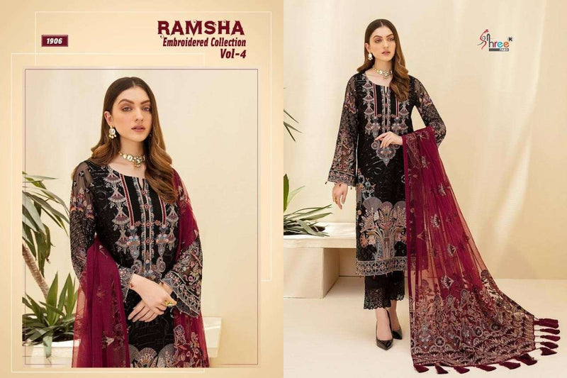 Shree Fasb Ramsha Embroidered  Vol 4 Fox Georgette Salwar Kameez  Suits
