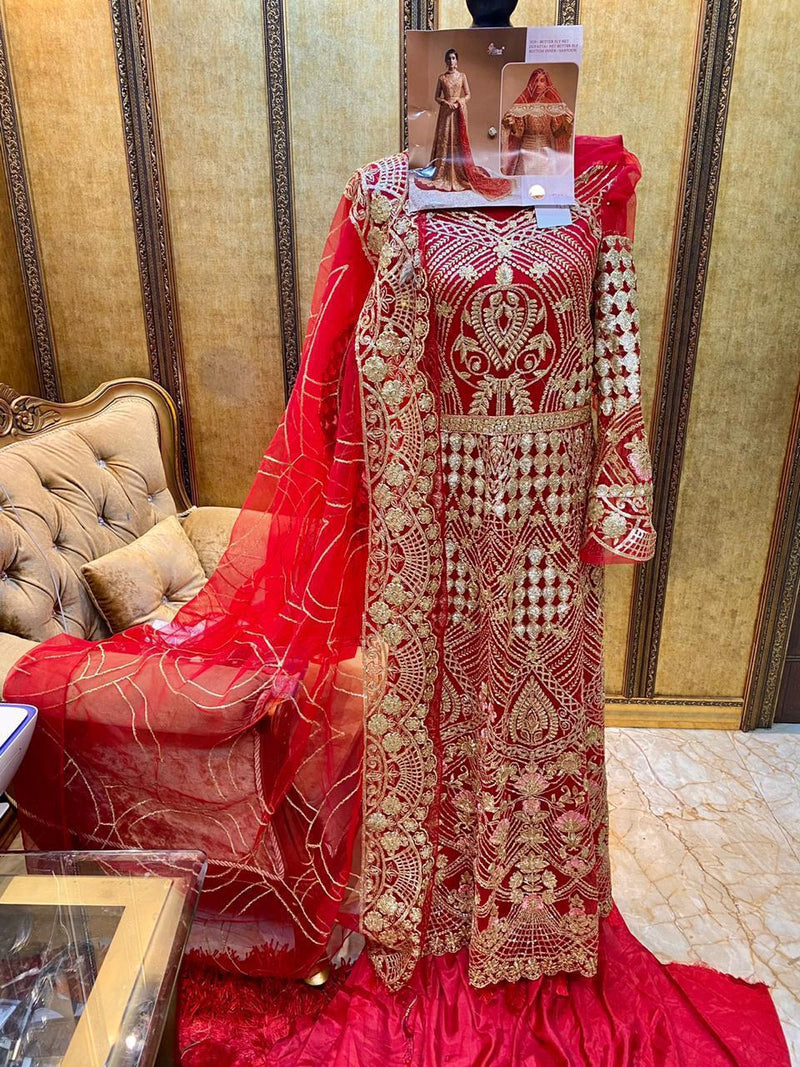 Shree Fab S 164 Net With Heavy Embroidery Stylish Designer Wedding Wear Salwar Suit