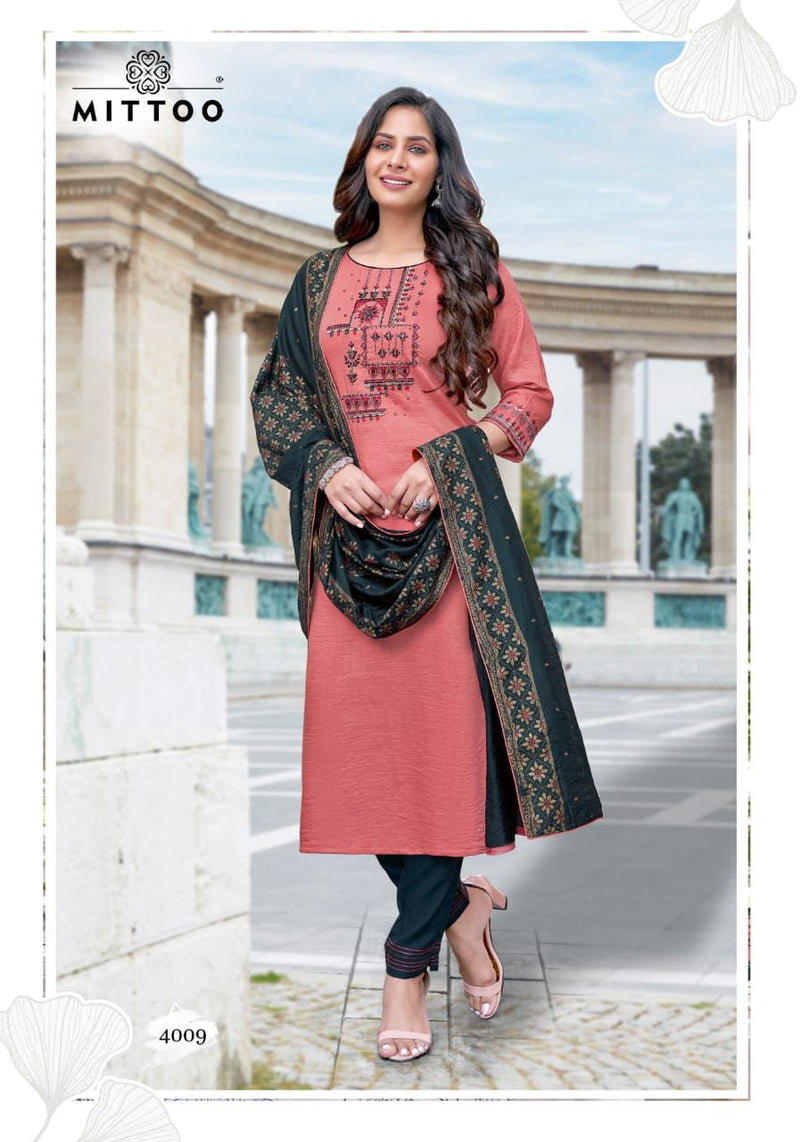Mittoo Shringar Vol 2 Viscose Fancy Designer Party Wear Kurtis With Set Of Bottom & Dupatta