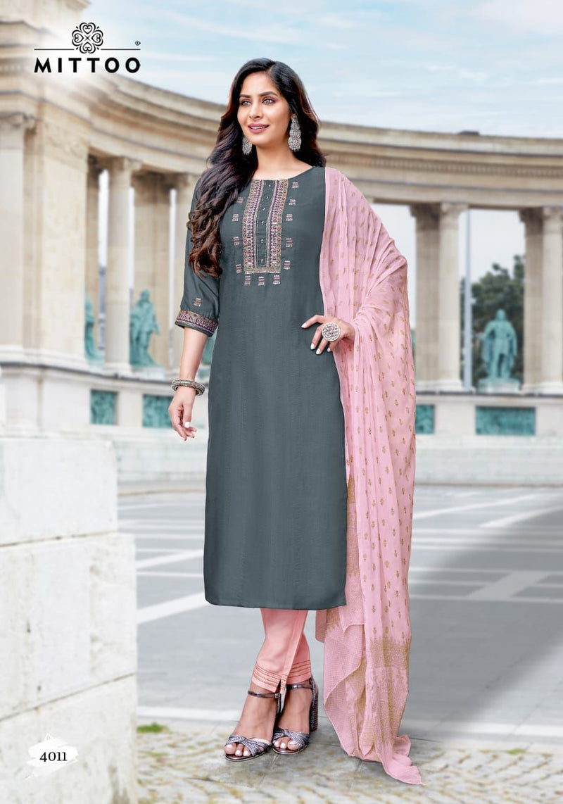 Mittoo Shringar Vol 2 Viscose Fancy Designer Party Wear Kurtis With Set Of Bottom & Dupatta