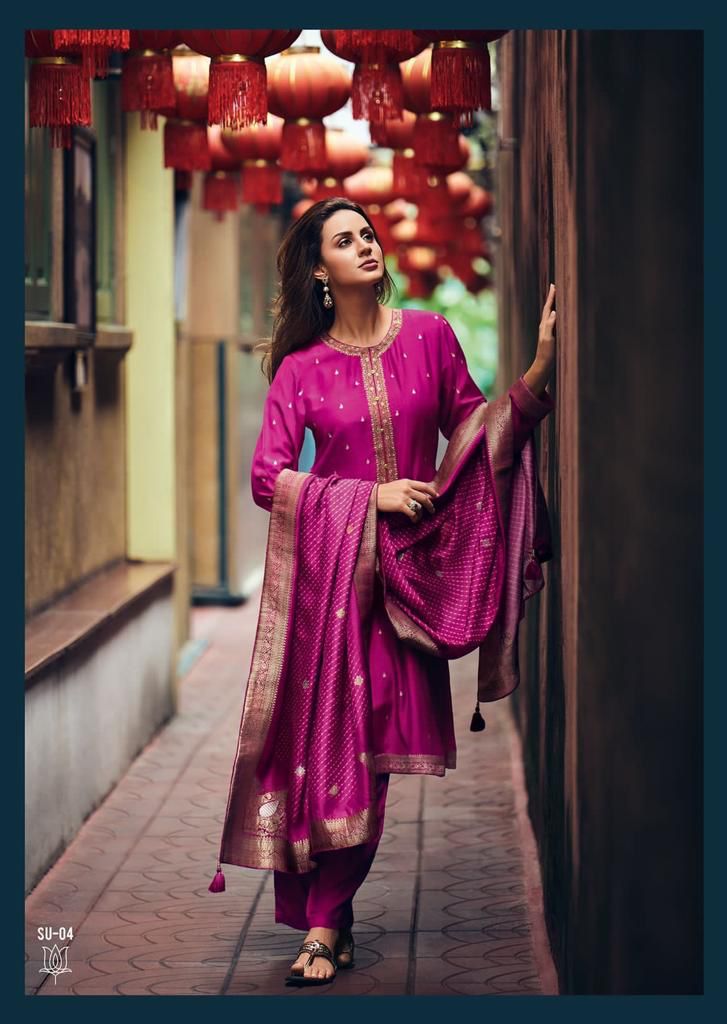 Varsha Shubh Muslin Silk With Heavy Embroidery Work Stylish Designer Festive Wear Salwar Suit