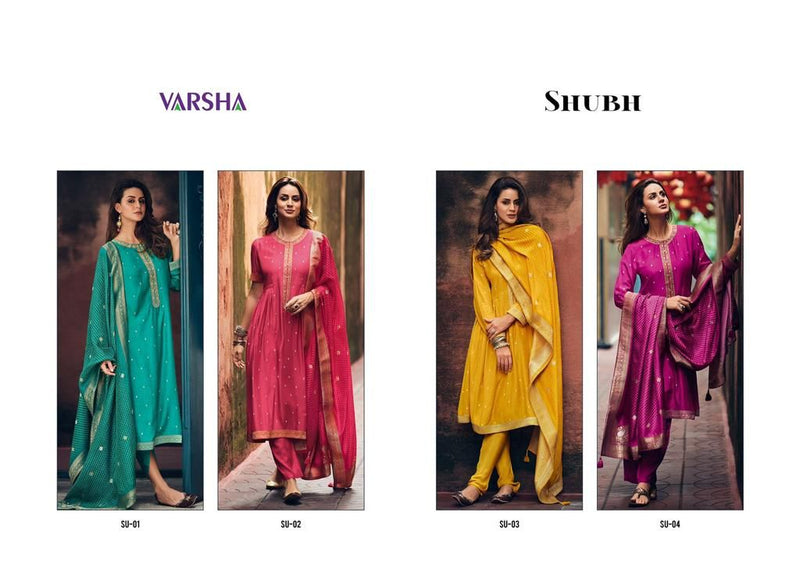 Varsha Shubh Muslin Silk With Heavy Embroidery Work Stylish Designer Festive Wear Salwar Suit