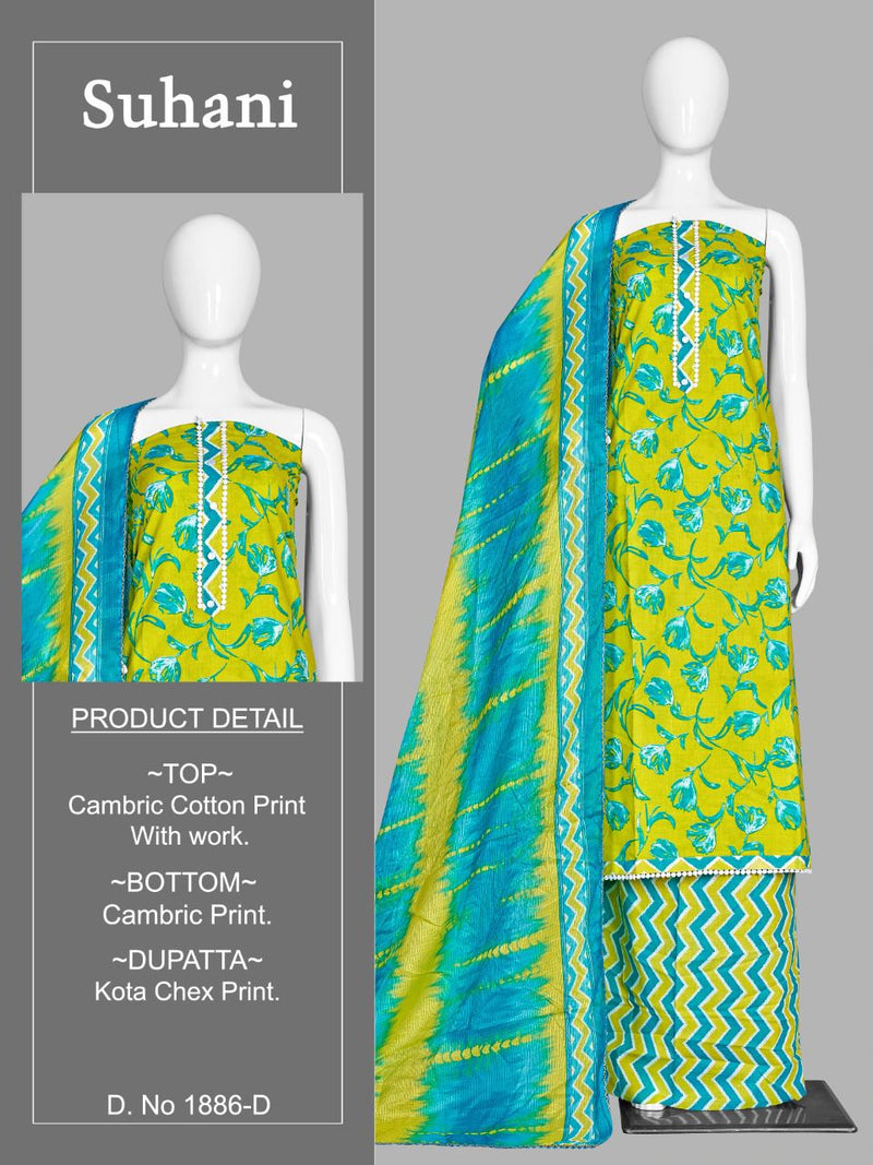 Bipson Fashion Shuhani 1886 Cambric Cotton With Printed stylish Designer Party Wear Salwar Suit