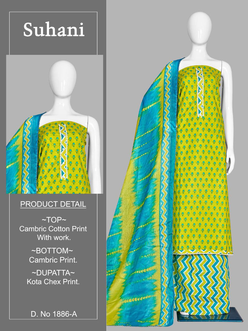 Bipson Fashion Shuhani 1886 Cambric Cotton With Printed stylish Designer Party Wear Salwar Suit