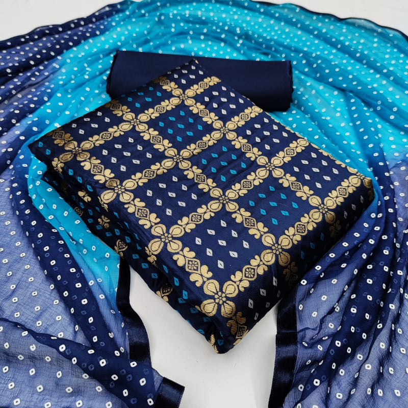Mf Silk Bandhani 2 Jacquard Designer Party Wear Salwar Kameez