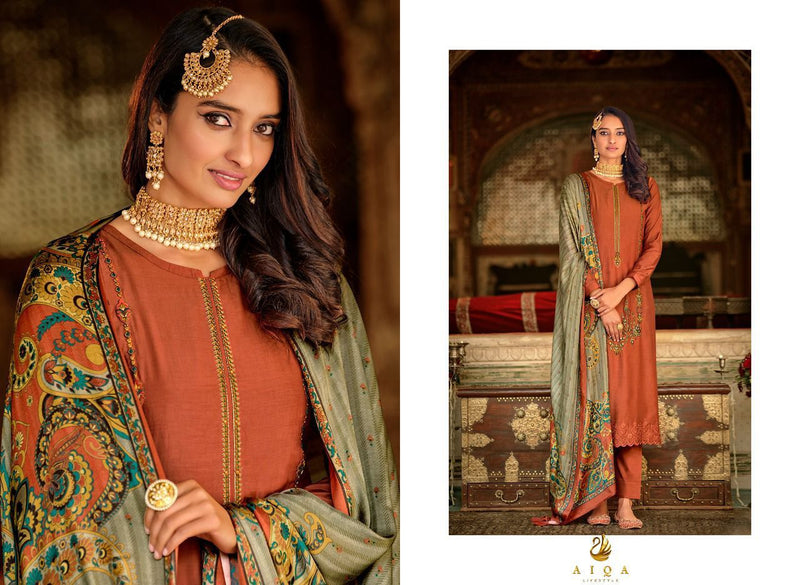 Aiqa Lifestyle Silk Of Kashmir Vol 2 Muslin Silk Designer Embroidered Party Wear Salwar Kameez