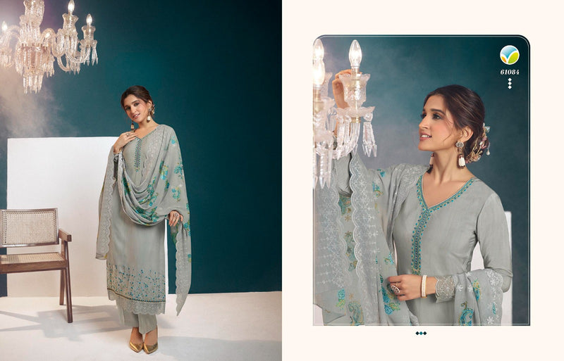 Vinay Fashion Silkina Royal Crepe Vol 40 Silk Embroidered Fancy Designer Digital Printed Salwar Kameez
