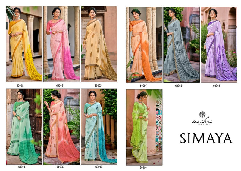 Kashvi Creation Simaya Chiffon Print Exclusive Collection Of  Party Wear Sarees