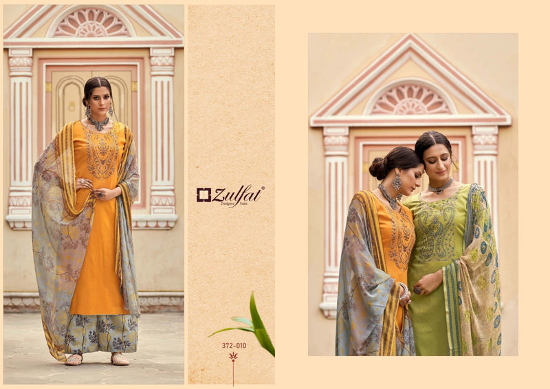 Zulfat Designer Suits Simran Jam Cotton Pakistani Style  Party Wear Salwar Kameez With Fancy Embroidery