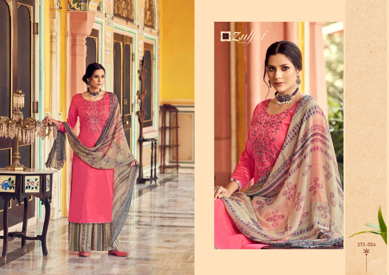 Zulfat Designer Suits Simran Jam Cotton Pakistani Style  Party Wear Salwar Kameez With Fancy Embroidery