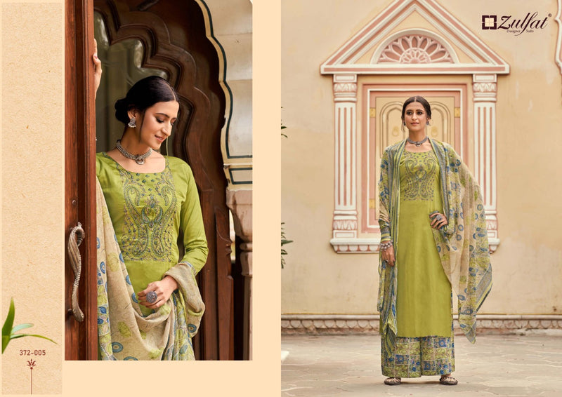 Zulfat Designer Suits Simran Jam Cotton Pakistani Style  Party Wear Salwar Kameez With Fancy Embroidery
