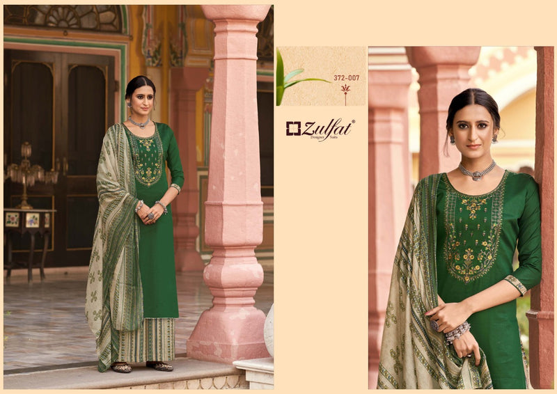 Zulfat Designer Suits Simran Jam Cotton Pakistani Style  Party Wear Salwar Kameez With Fancy Embroidery