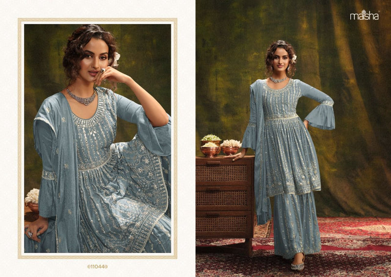 Maisha Sironah Chinon With Beautiful Heavy Embroidery Work Stylish Designer Casual Look Party Wear Salwar Kameez
