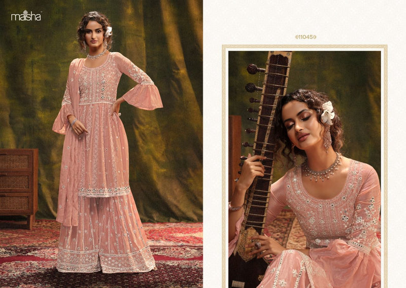 Maisha Sironah Chinon With Beautiful Heavy Embroidery Work Stylish Designer Casual Look Party Wear Salwar Kameez