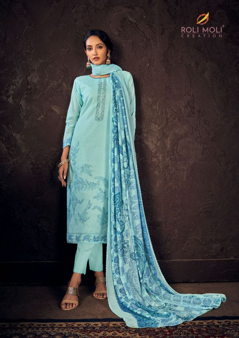 Roli Moli Creation Sitara Cambric Cotton Fancy Printed Festive Wear Salwar Suits