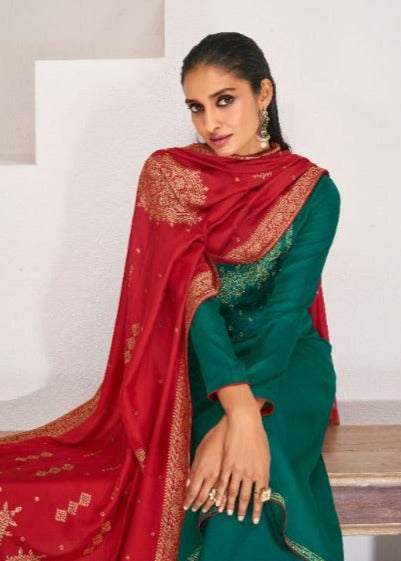 Aashirwad Creation Mor Bagh Sitara Tussar Silk Party Wear Salwar Suits