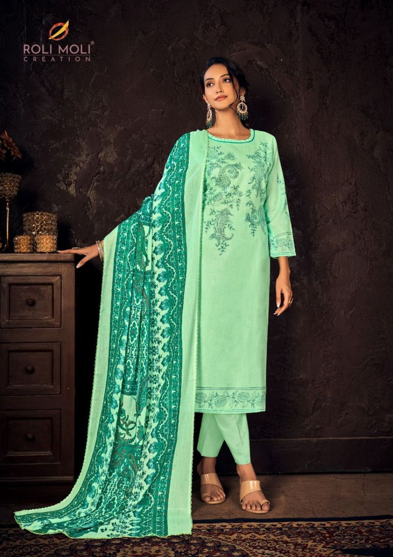 Roli Moli Creation Sitara Cambric Cotton Fancy Printed Festive Wear Salwar Suits
