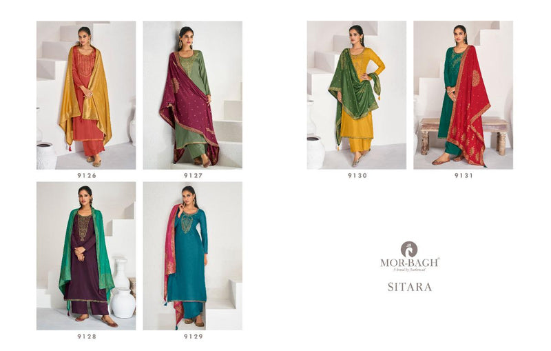 Aashirwad Creation Mor Bagh Sitara Tussar Silk Party Wear Salwar Suits