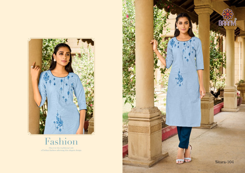 Baanvi Sitara Vol 1 Cotton Fancy Casual wear Kurtis With Bottom