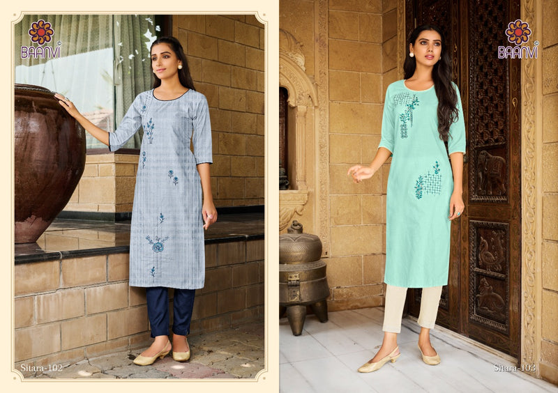 Baanvi Sitara Vol 1 Cotton Fancy Casual wear Kurtis With Bottom