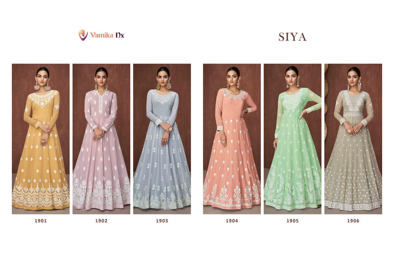Vamika NX Siya Georgette Long Gown Style Party Wear Kurtis