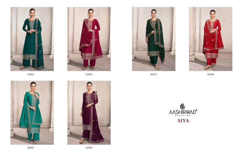 Aashirwad Creation Siya Premium Silk Heavy Embroidered Party Wear Salwar Suits